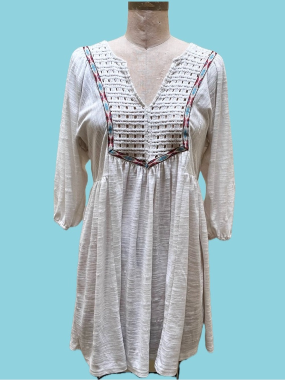 Umgee Boho White Embroidered Dress